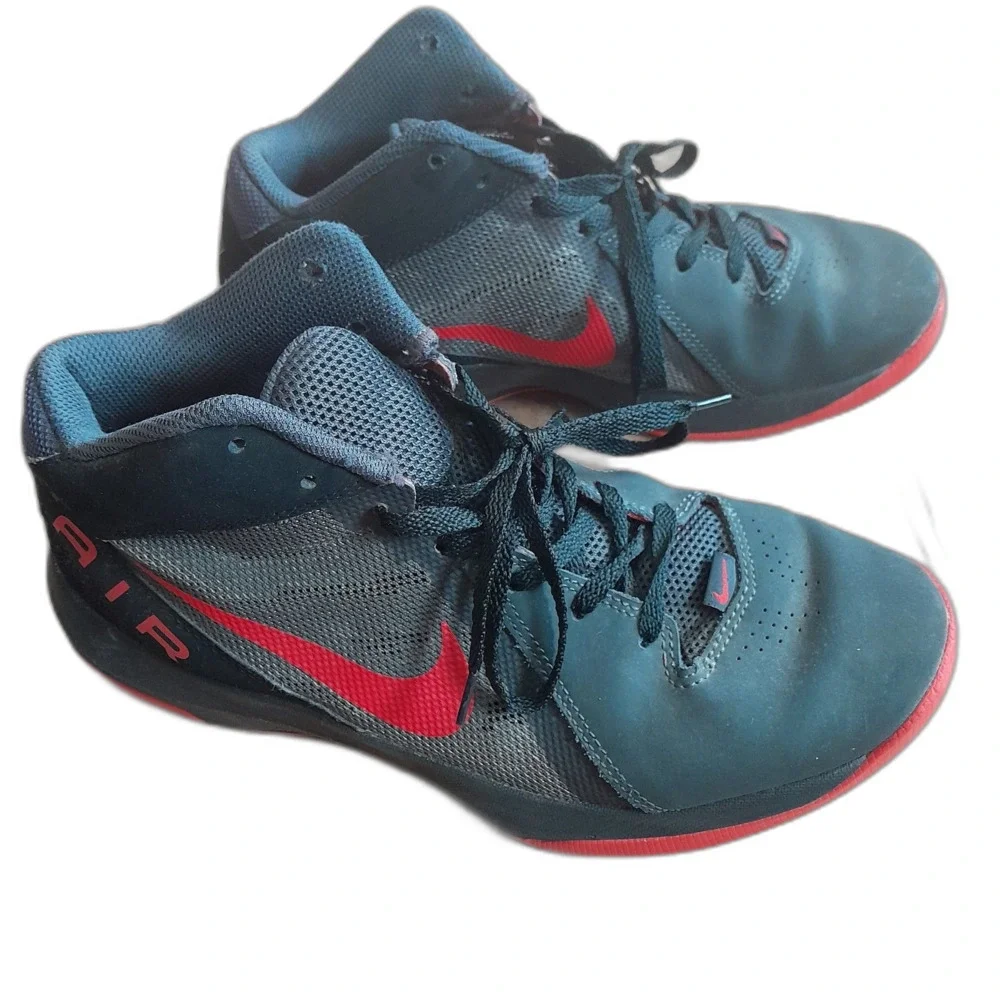 Nike Air Overplay IX Basketball Sneakers Men’s Size 8 Gray Black Red 831574-006